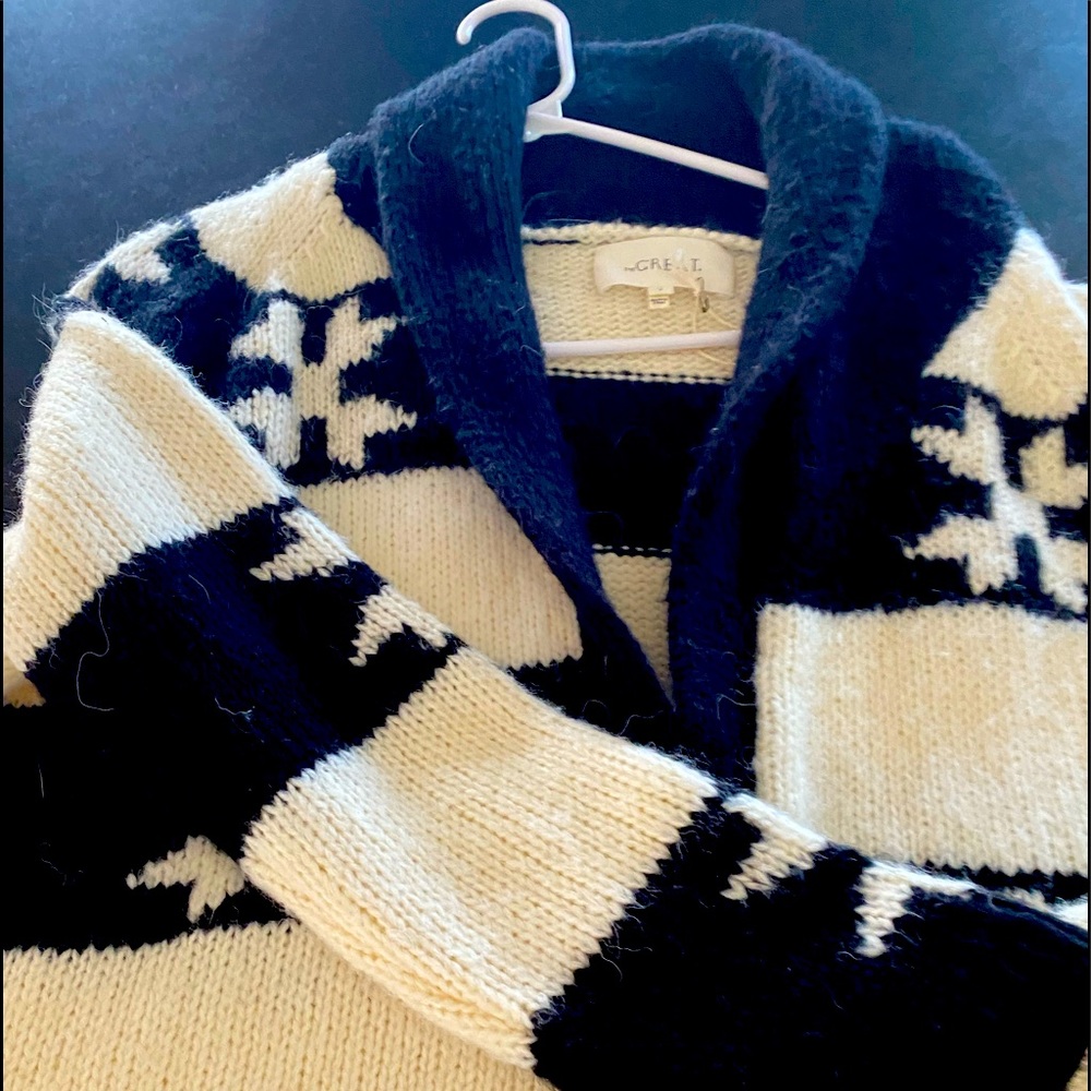 THE GREAT black and white patterned cardigan